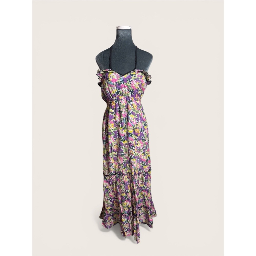 Vintage Y2K Long Maxi Boho Hippie Ruffle Tube Dress Whimsical Festival Meena M‎